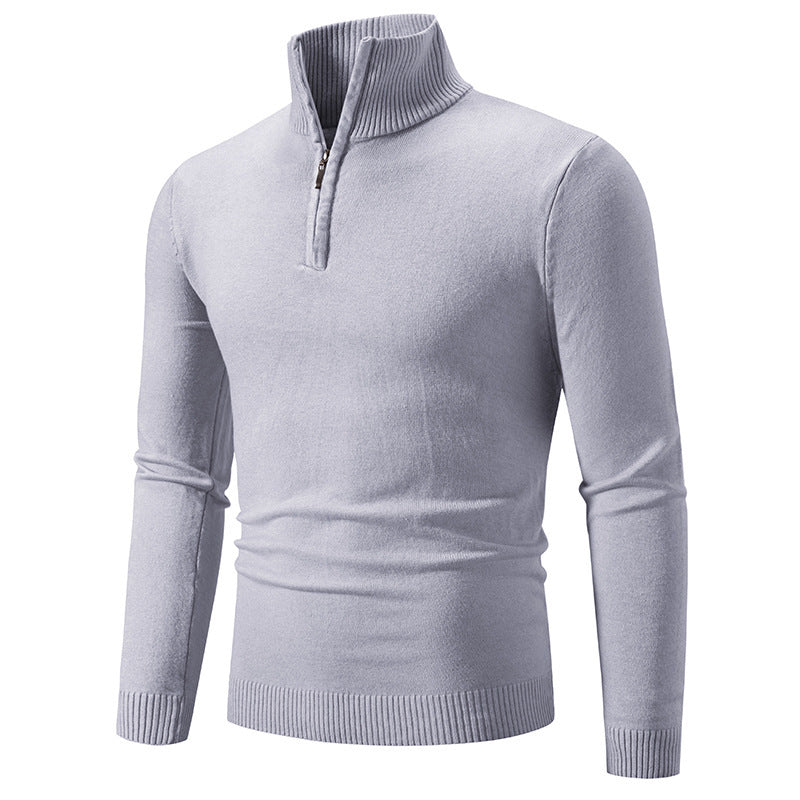 2023 Men's Plus Size Fleece Zip Mock Neck Sweater Wear for Art Thou