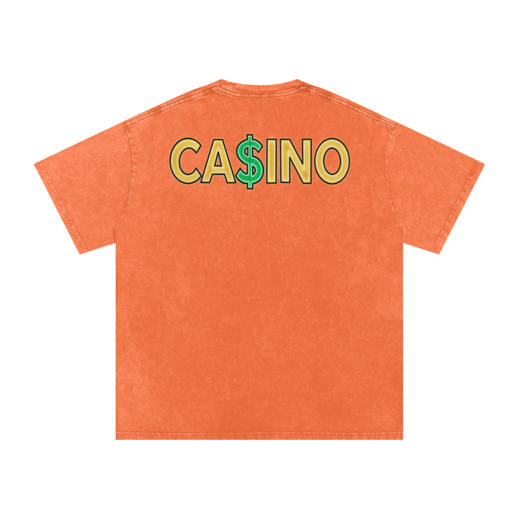 Casino - Snow Washed Oversized Cotton T-Shirt Fine Art Of MK