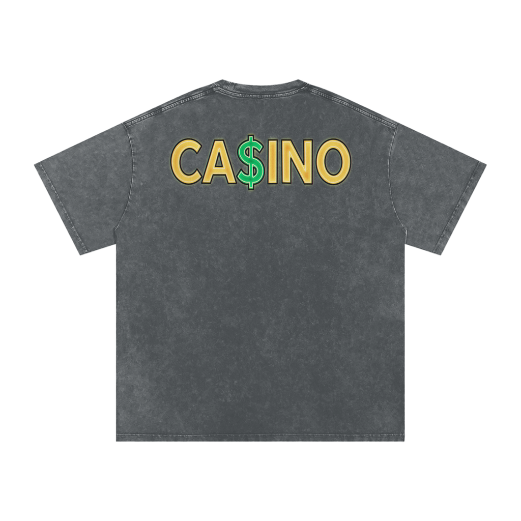 Casino - Snow Washed Oversized Cotton T-Shirt Fine Art Of MK