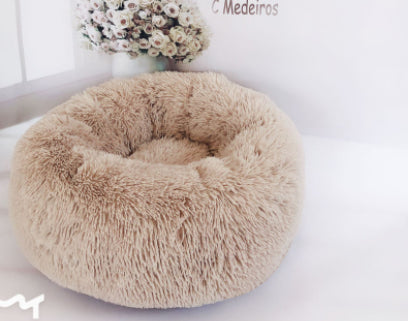 Round Plush Dog Bed for Small Dogs and Puppies Wear for Art Thou