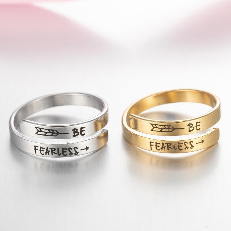 Retro Stainless Steel English Double Ring Wear for Art Thou