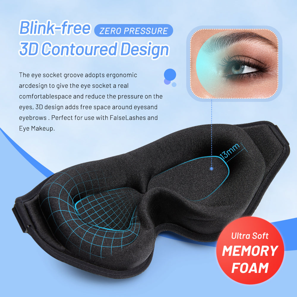 3D Natural Memory Foam Sleep Mask for Comfort Wear for Art Thou