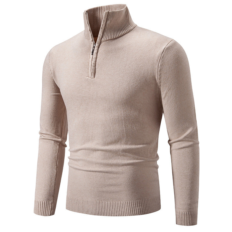 2023 Men's Plus Size Fleece Zip Mock Neck Sweater Wear for Art Thou