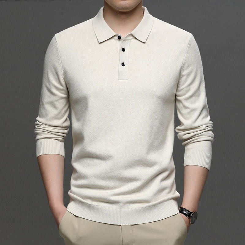 Men's Lapel Knit Pullover Sweater Wear for Art Thou