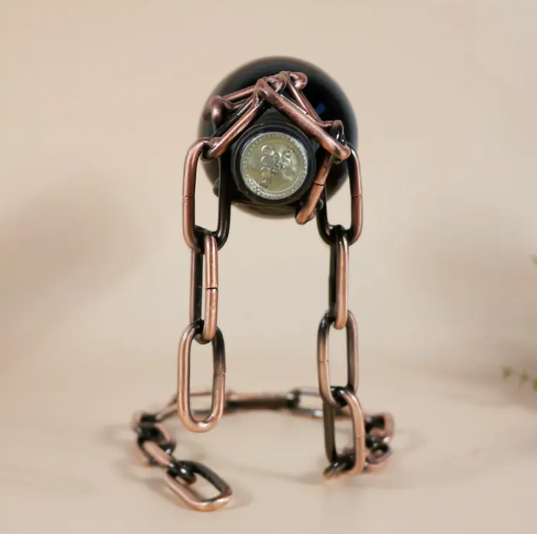 Magic Iron Chain Wine Bottle Holder Wear for Art Thou
