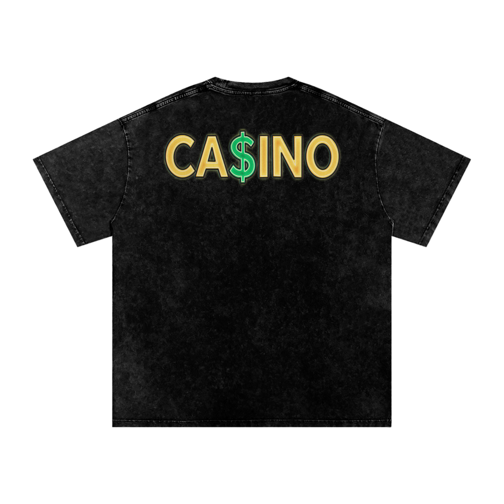Casino - Snow Washed Oversized Cotton T-Shirt Fine Art Of MK