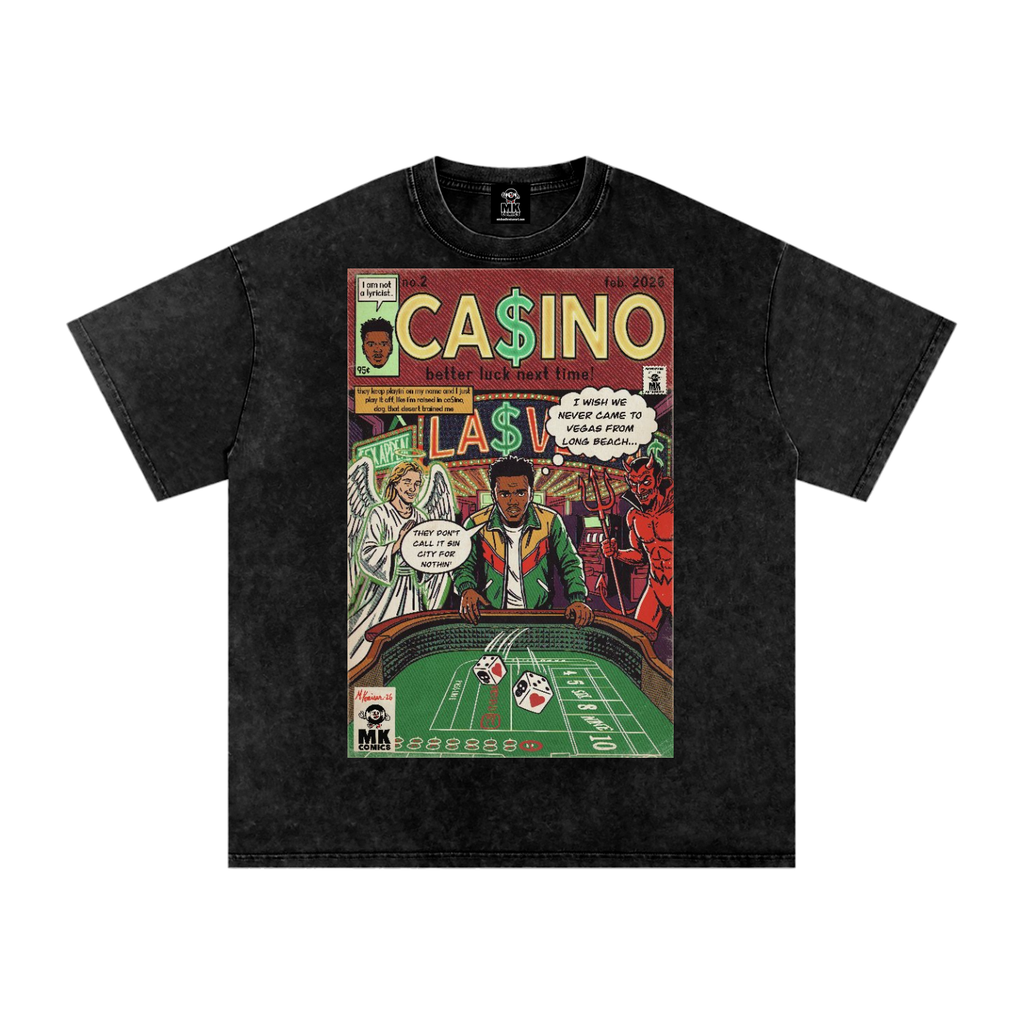 Casino - Snow Washed Oversized Cotton T-Shirt Fine Art Of MK