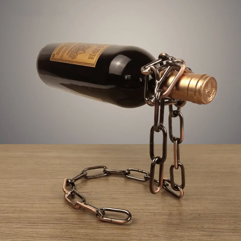 Magic Iron Chain Wine Bottle Holder Wear for Art Thou
