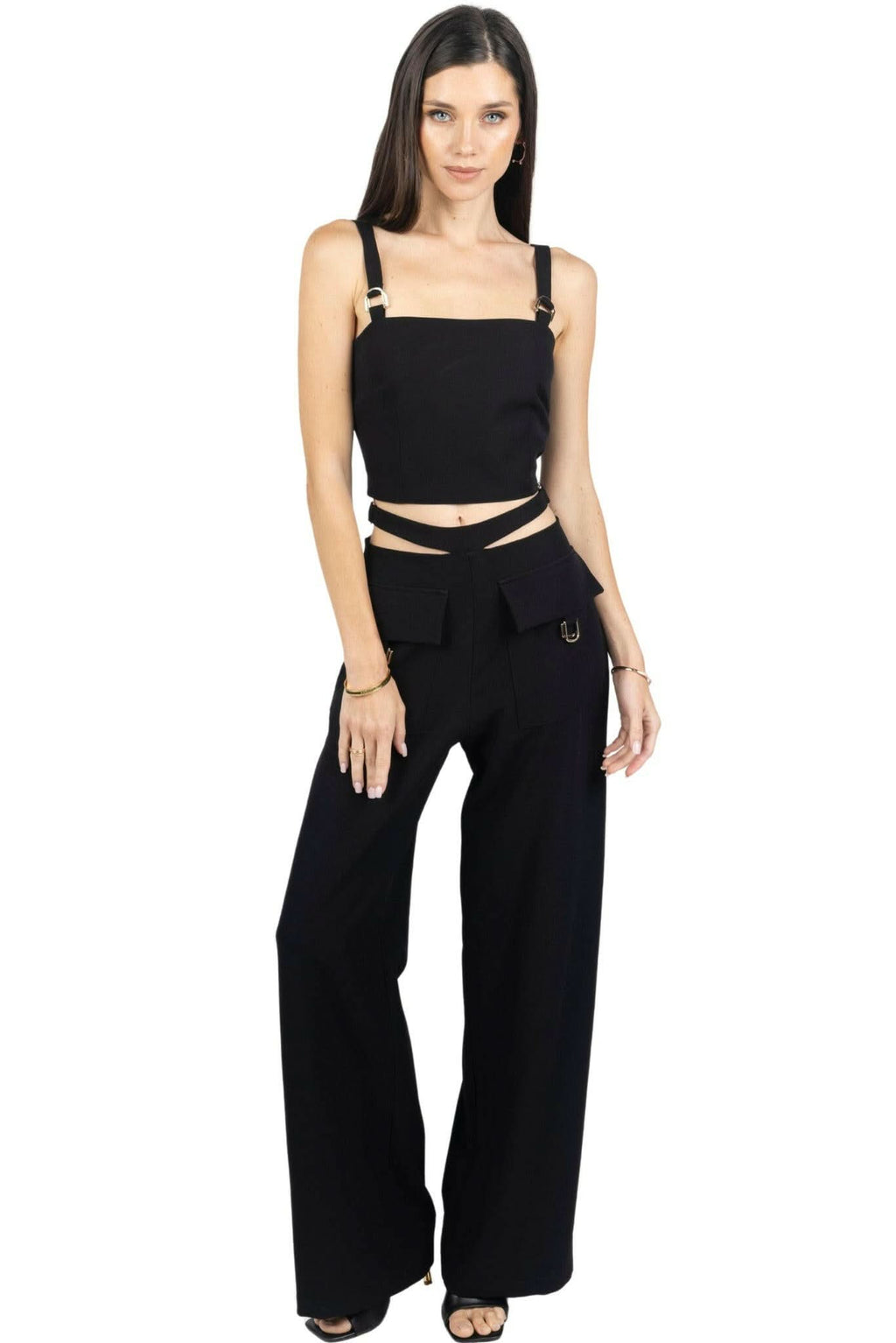 Kim Mid-Rise Women Trousers With Side Buckels Akalia