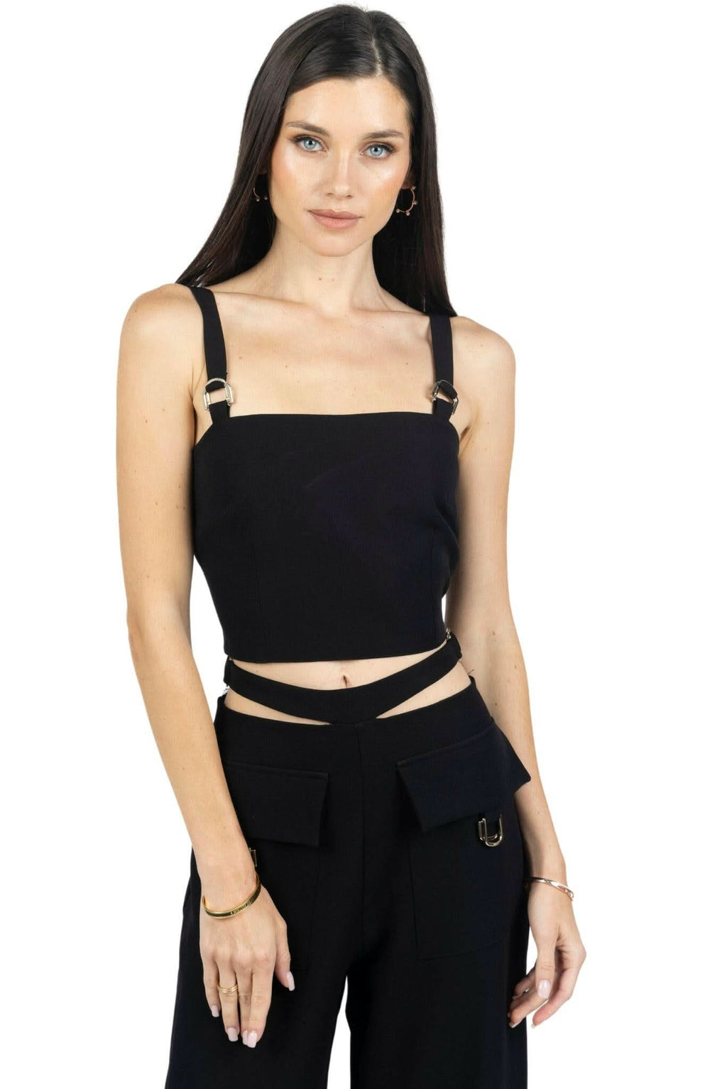 Kim Mid-Rise Women Trousers With Side Buckels Akalia