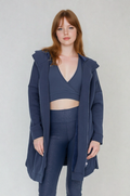 Cozy Comfort  Zip Up Hoodie Jacket  Teal Navy Fitkitty Culture Athleisure Wear, Yoga Wear & Women's Clothing