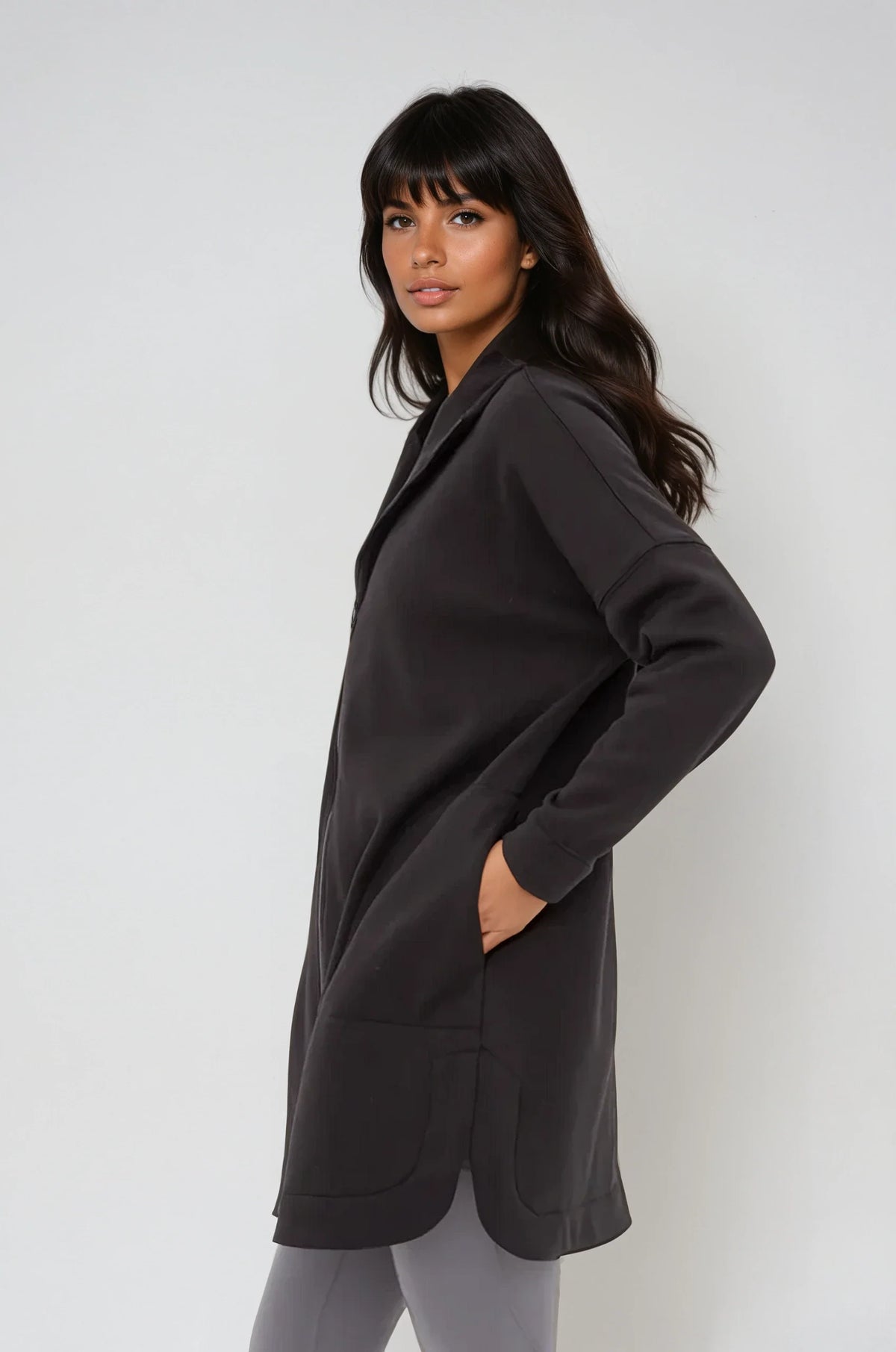 Cozy Comfort Zip Up Hoodie Jacket Black Fitkitty Culture Athleisure Wear, Yoga Wear & Women's Clothing