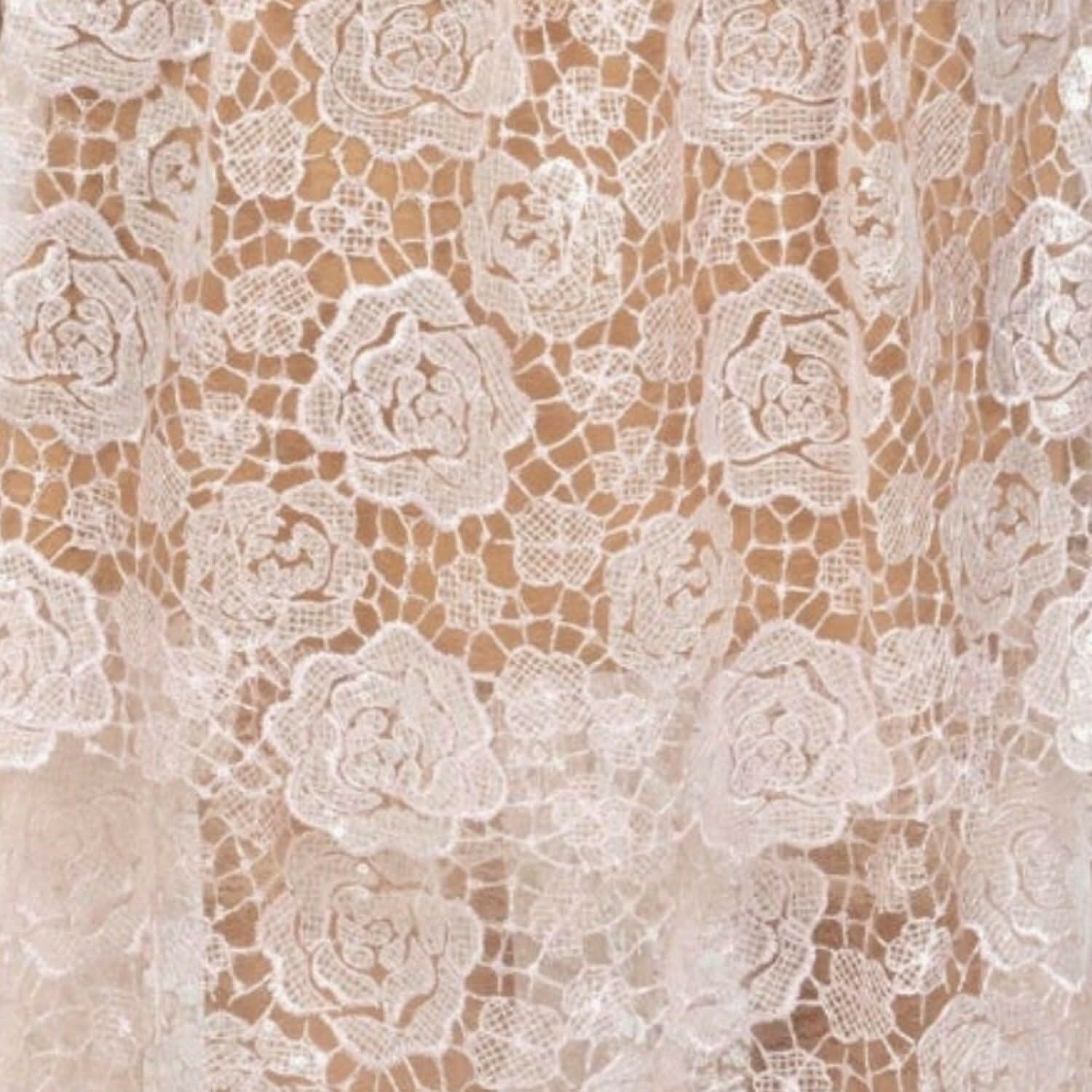Natalia Pink Sequined Guipure Lace Dress Akalia