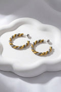 Paloma Waterproof Two-Tone Chunky Rope Hoop Earring Akalia