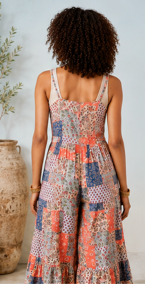 Serenity Patchwork Jumpsuit with Side Pockets Fitkitty Culture Athleisure Wear, Yoga Wear & Women's Clothing