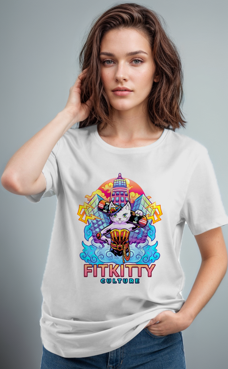 Fitkitty Baddie Kitty T-Shirt Fitkitty Culture Athleisure Wear, Yoga Wear & Women's Clothing