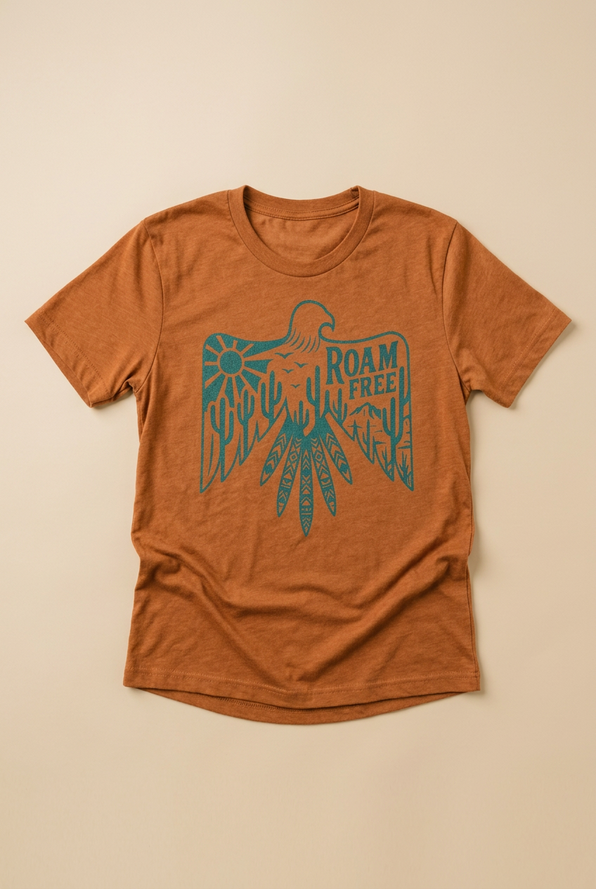 Roam Free Tee (Boho/Western) Fitkitty Culture Athleisure Wear, Yoga Wear & Women's Clothing