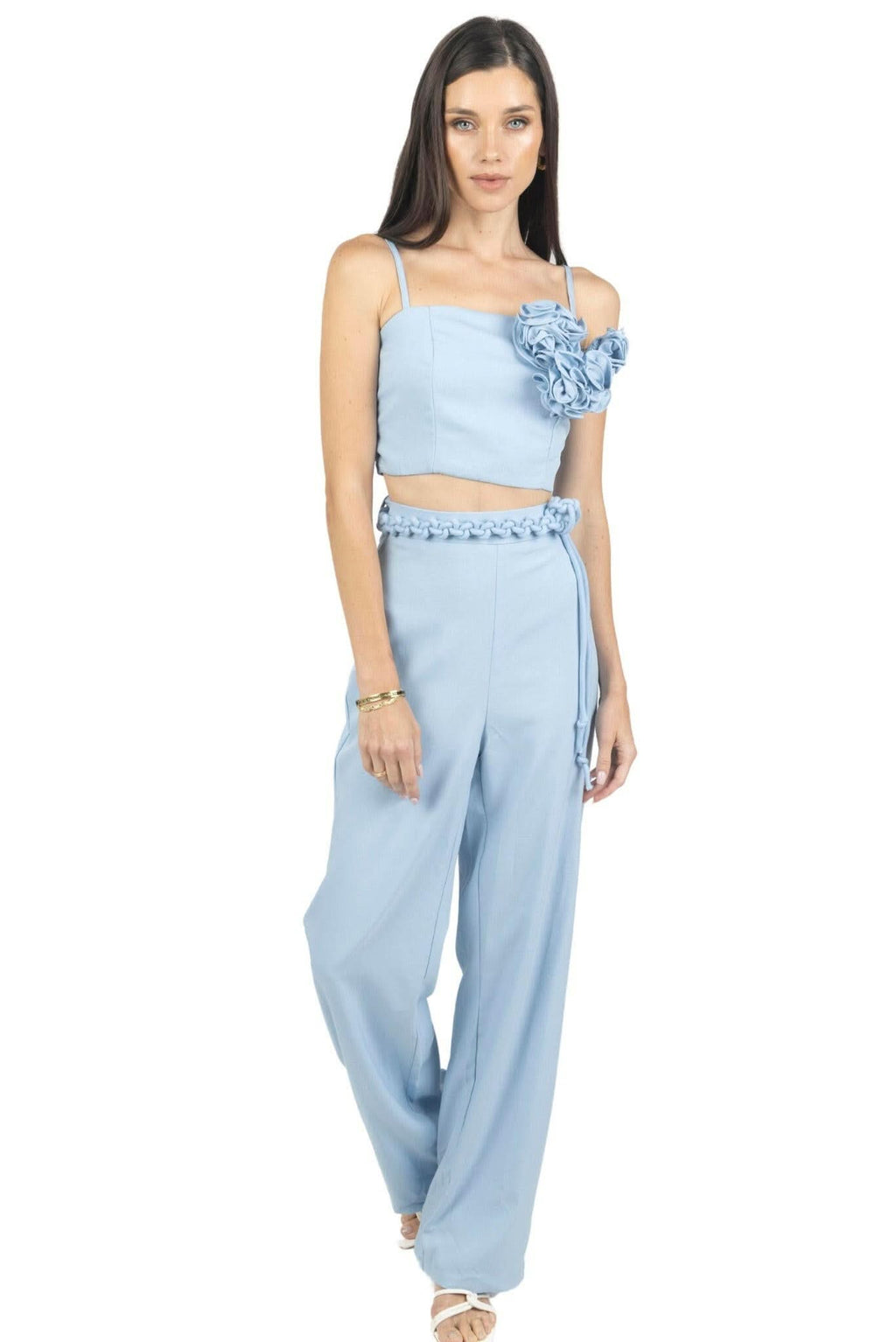 Rosalia Pants and Top Set In Celeste Akalia