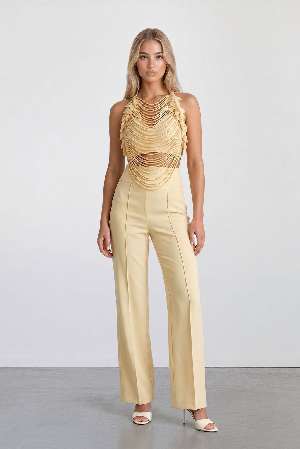 The Aurelia Draped Petal Halter Top Akalia