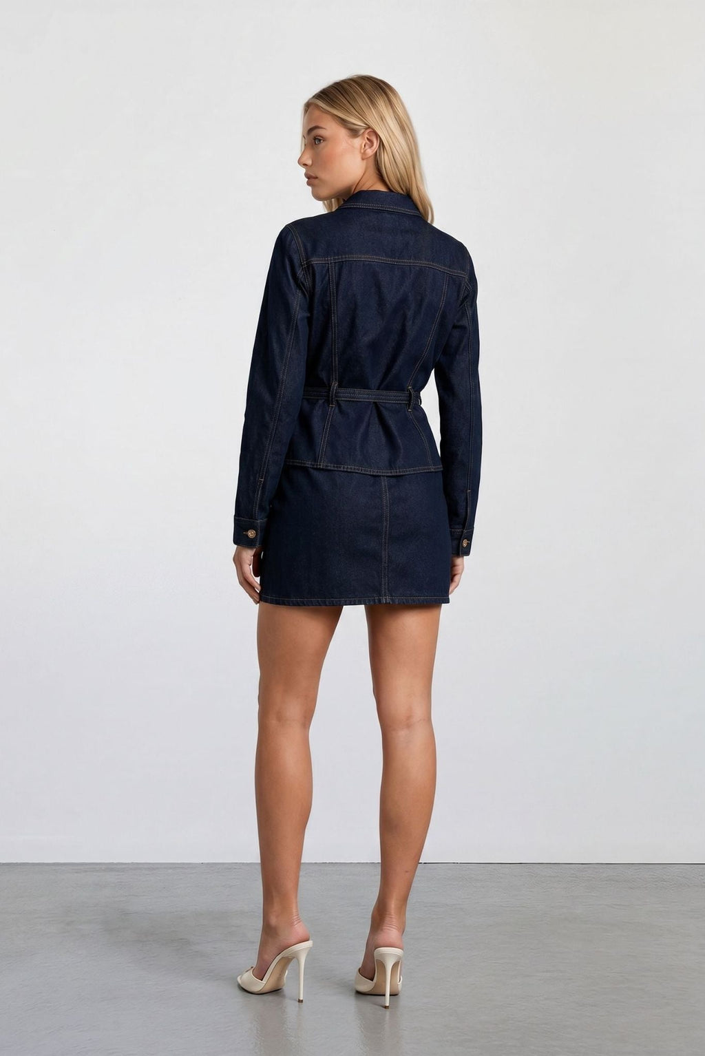 The Monaco Denim Peplum Jacket Akalia