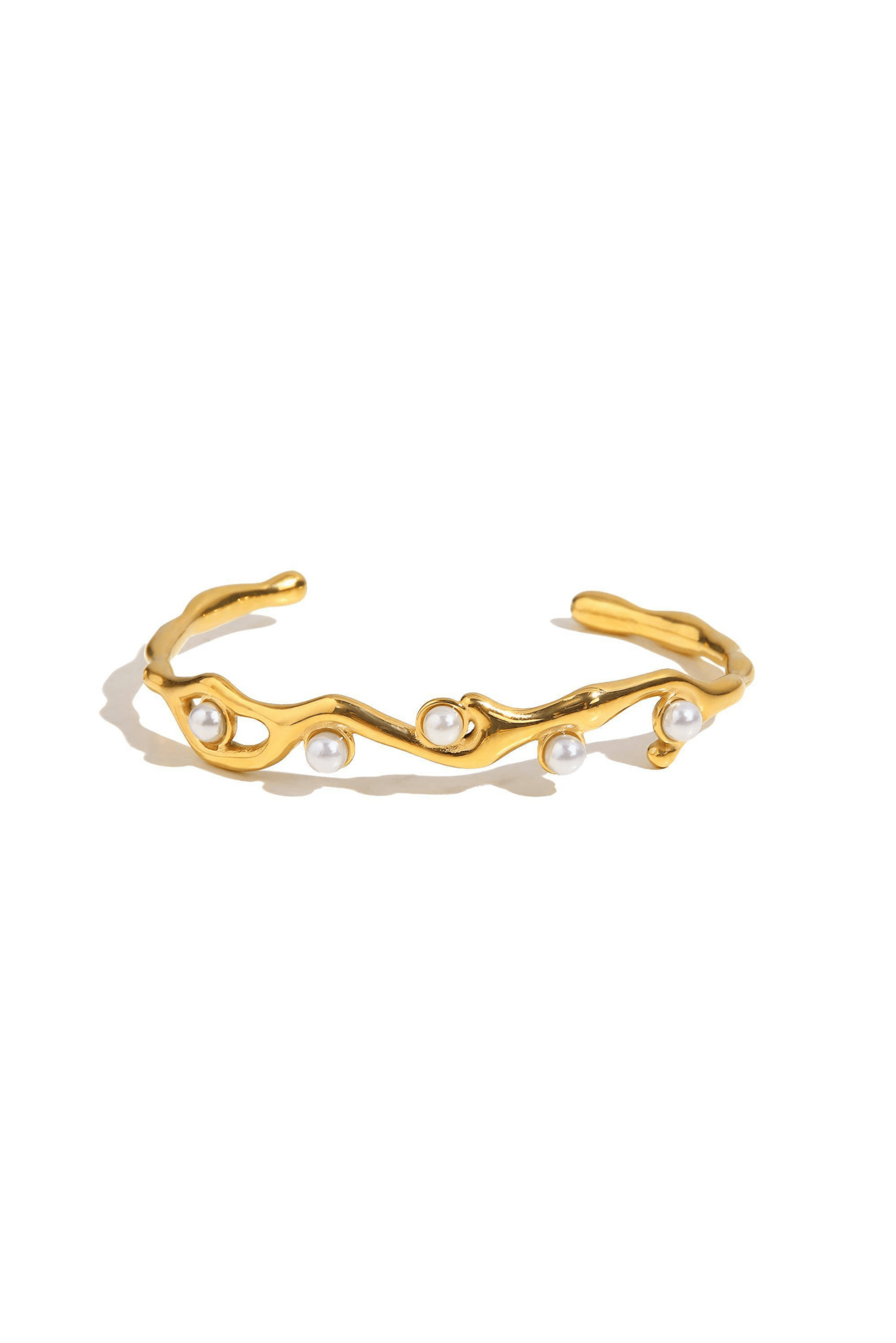 Waterproof Diane 18k gold plated stainless steel pearl bracelet Akalia