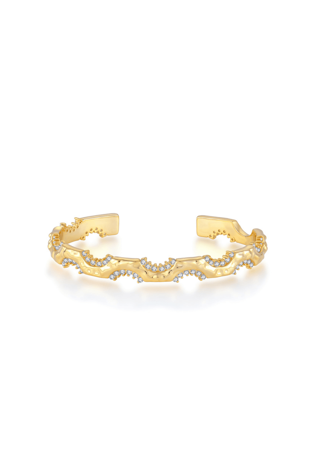 Waterproof Diane Gold Plated with Diamond Cuff Sterling Silver Bracelet Akalia