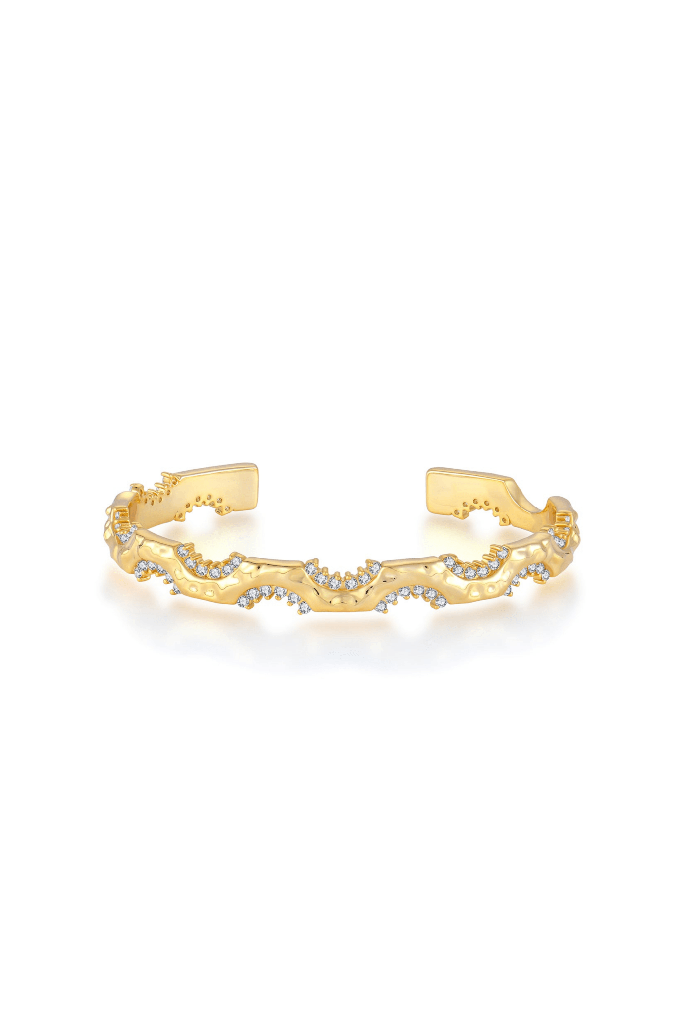 Waterproof Diane Gold Plated with Diamond Cuff Sterling Silver Bracelet Akalia