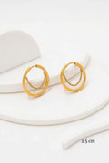 Waterproof Gold Chain Swing Hoop Earrings Akalia