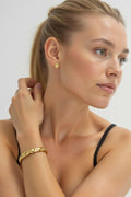 Waterproof Textured Gold Cuff Bracelet Akalia